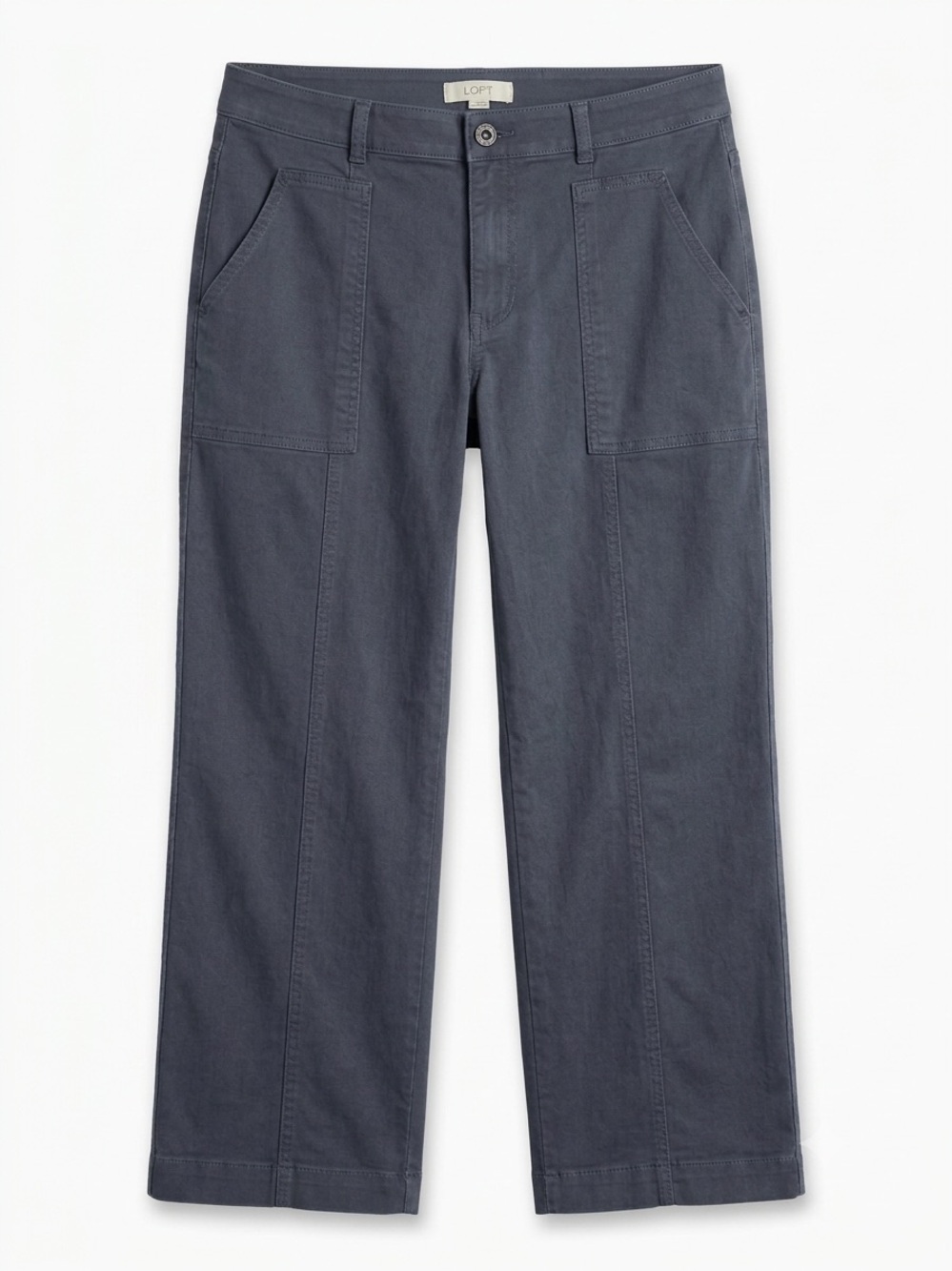 LOFT Utility Barrel Twill Pants Charcoal Gray Size 14